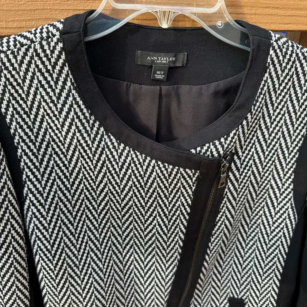 Ann Taylor Woven Moto Style Jacket - 16 Tall - Picture 2 of 12